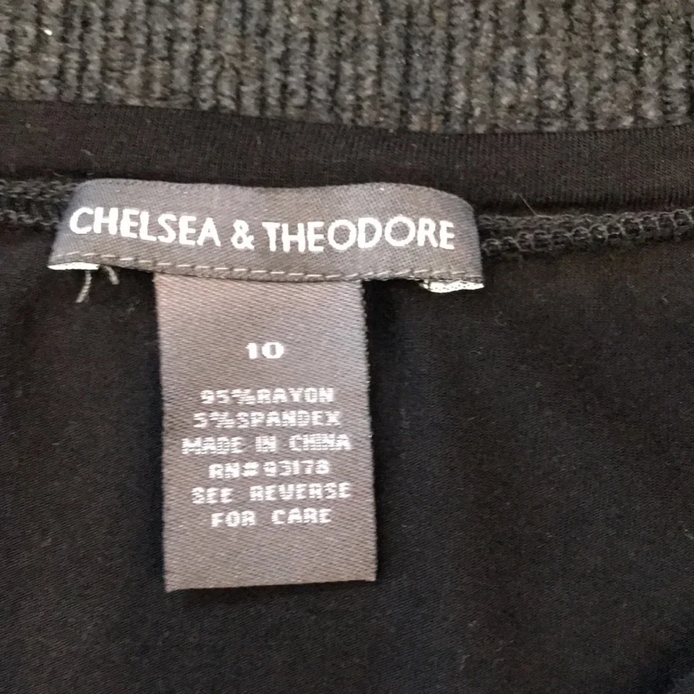 Chelsea & Theodore Black Drawstring Waist Front Pockets Pullover Maxi Dress-10